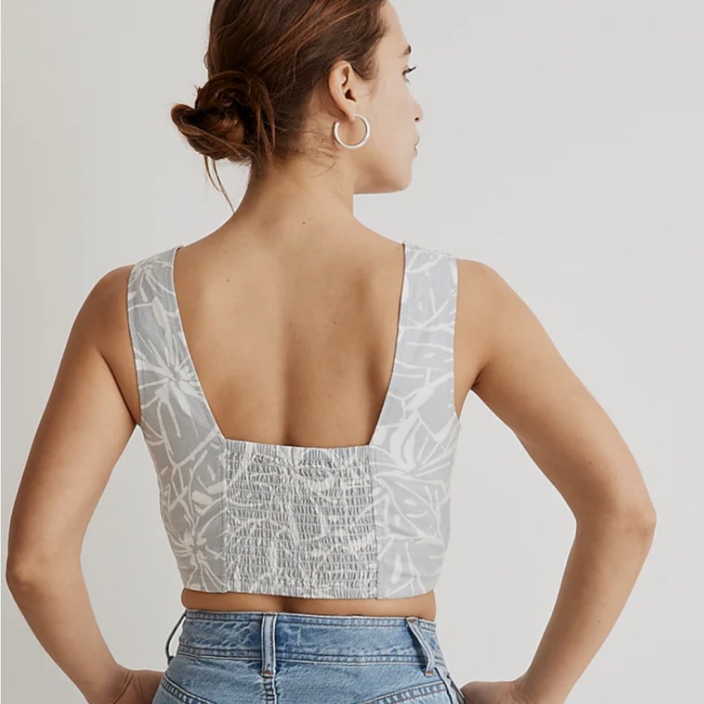 Madewell Grey & White Floral Top • Size 12 - Picture 6 of 6